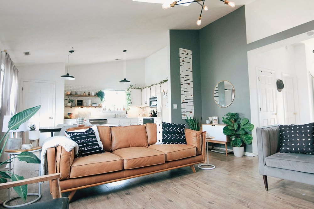 Light-filled home interior with finished floors